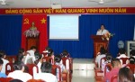 Đồng chí Nguyễn Văn Sơn phát biểu trong lễ khai giảng