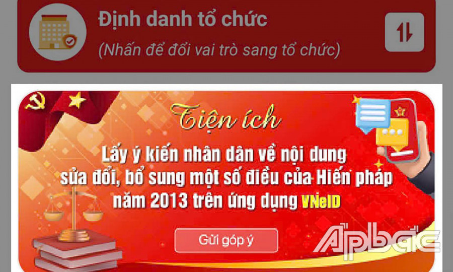Đóng góp ý kiến đối với dự thảo sửa đổi, bổ sung Hiến pháp năm 2013 qua VNeID
