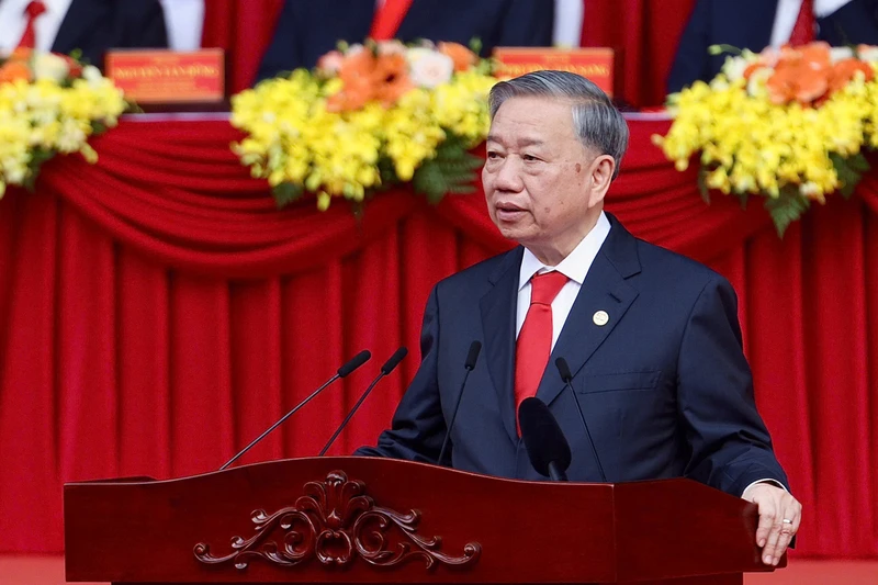 Tổng Bí thư Tô Lâm phát biểu tại Lễ kỷ niệm. Ảnh: DUY LINH.
