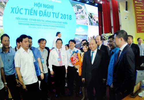 Hội nghị xúc tiến đầu tư 2018 - một "điểm nhấn" thành công của Tiền Giang trong nửa nhiệm kỳ. Ảnh: D.N (baoapbac.vn)