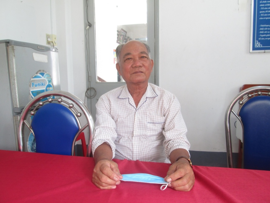 Ông Trần Văn Đực, hội viên Chi Hội CCB ấp 1, xã Tân Hòa Thành, huyện Tân Phước.